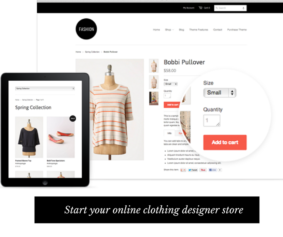 Where can you create Online Clothing Designer Store?